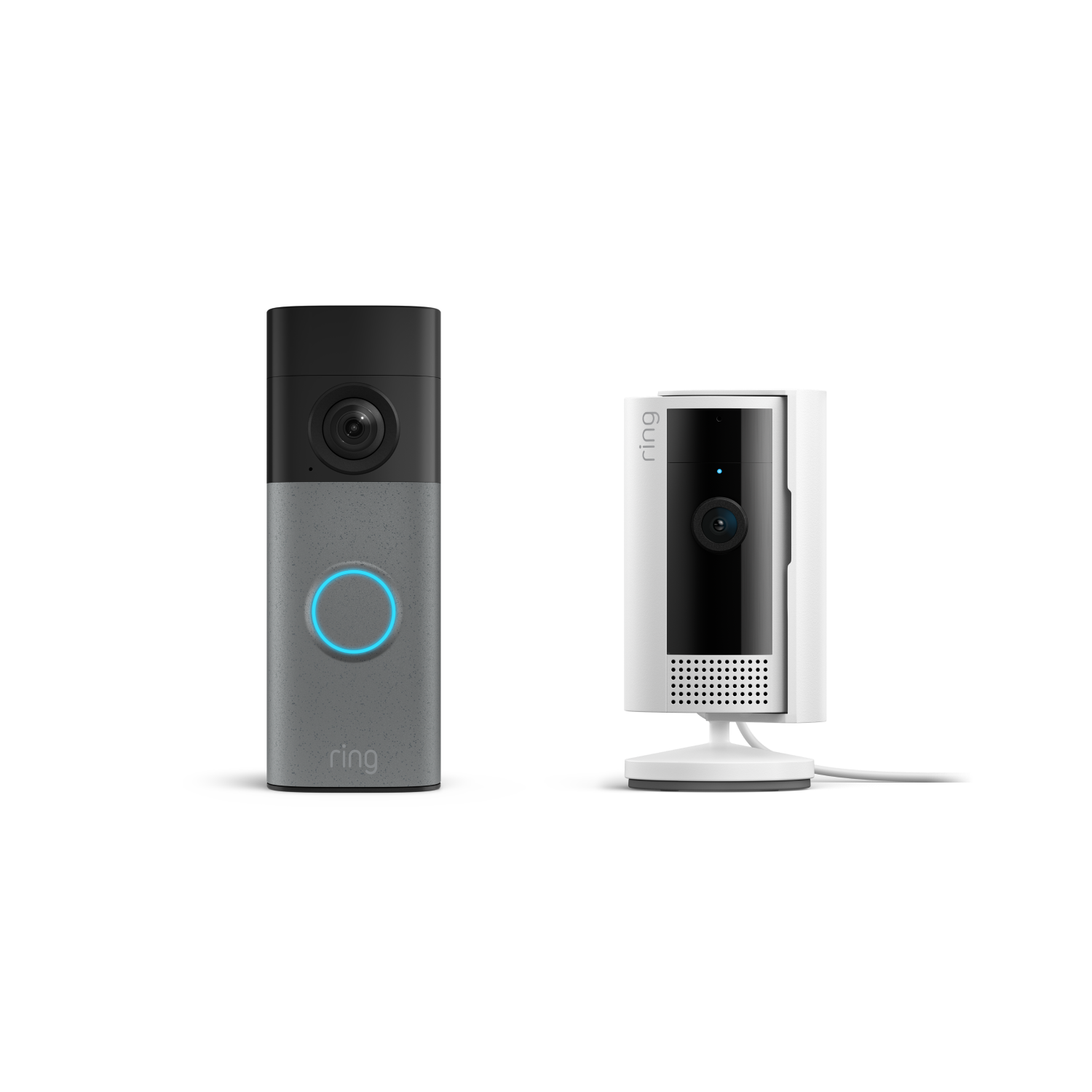 Gespikkeld – grijs:Battery Video Doorbell (nieuwste generatie) + Indoor Cam (2de generatie)