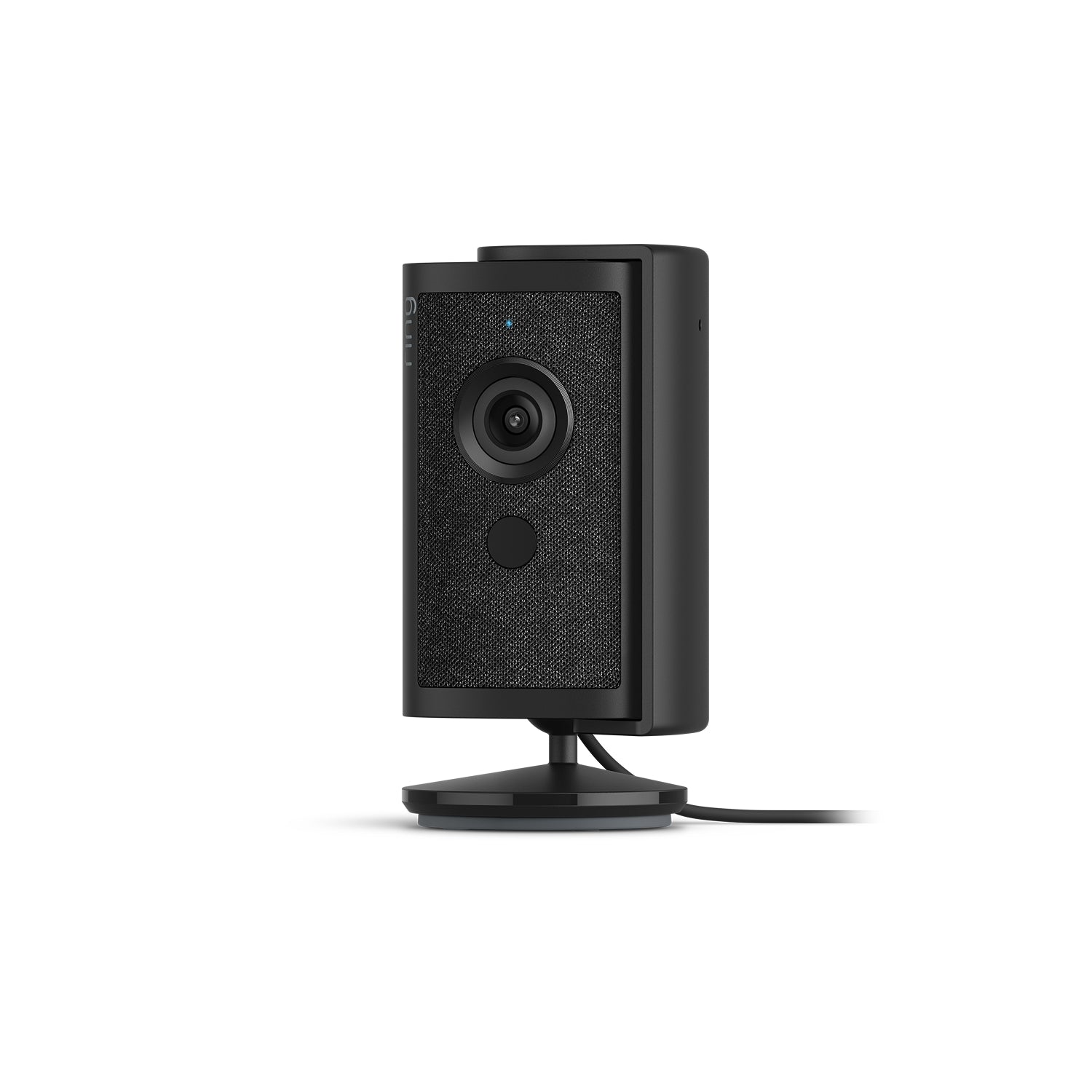 Zwart:Ring Indoor Cam 4K zwart op een zwartte achtergrond