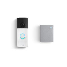 Gespikkeld – wit:Videodeurbel op batterij (2de generatie) + Chime (3de generatie)