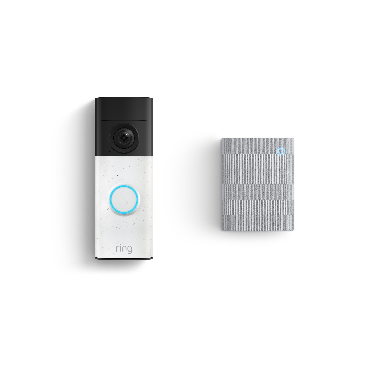 Gespikkeld – wit:Videodeurbel op batterij (2de generatie) + Chime (3de generatie)