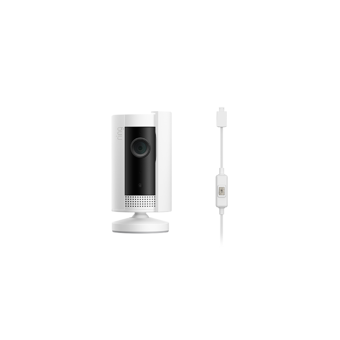 Wit:Privacyschuifje en stroomadapter (Indoor Cam 1e generatie)