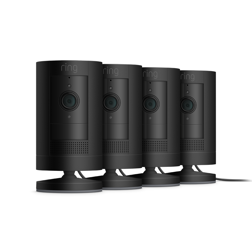 Zwart:4-Pack Stick Up Cam Plug-In