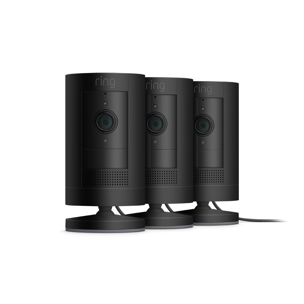 Zwart:3-Pack Stick Up Cam Plug-In