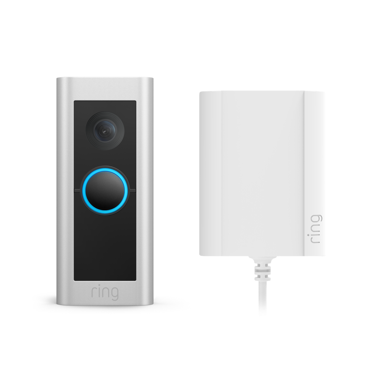 Nikkel-satijn:Bedrade videodeurbel Pro met stekkeradapter (Voorheen de Video Doorbell Pro 2 met stekkeradapter)