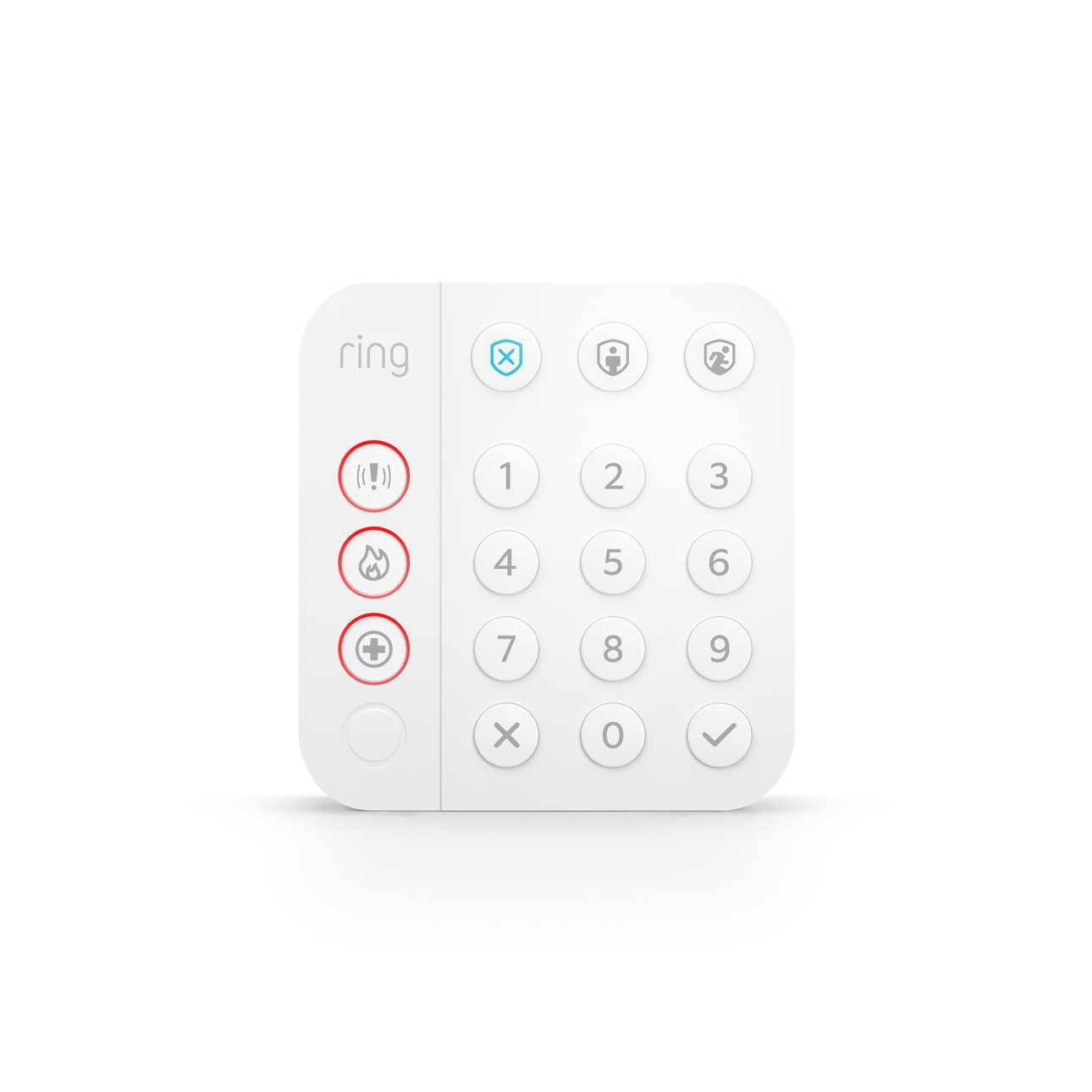 Wit:Bedieningspaneel van Ring Alarm (2de generatie)