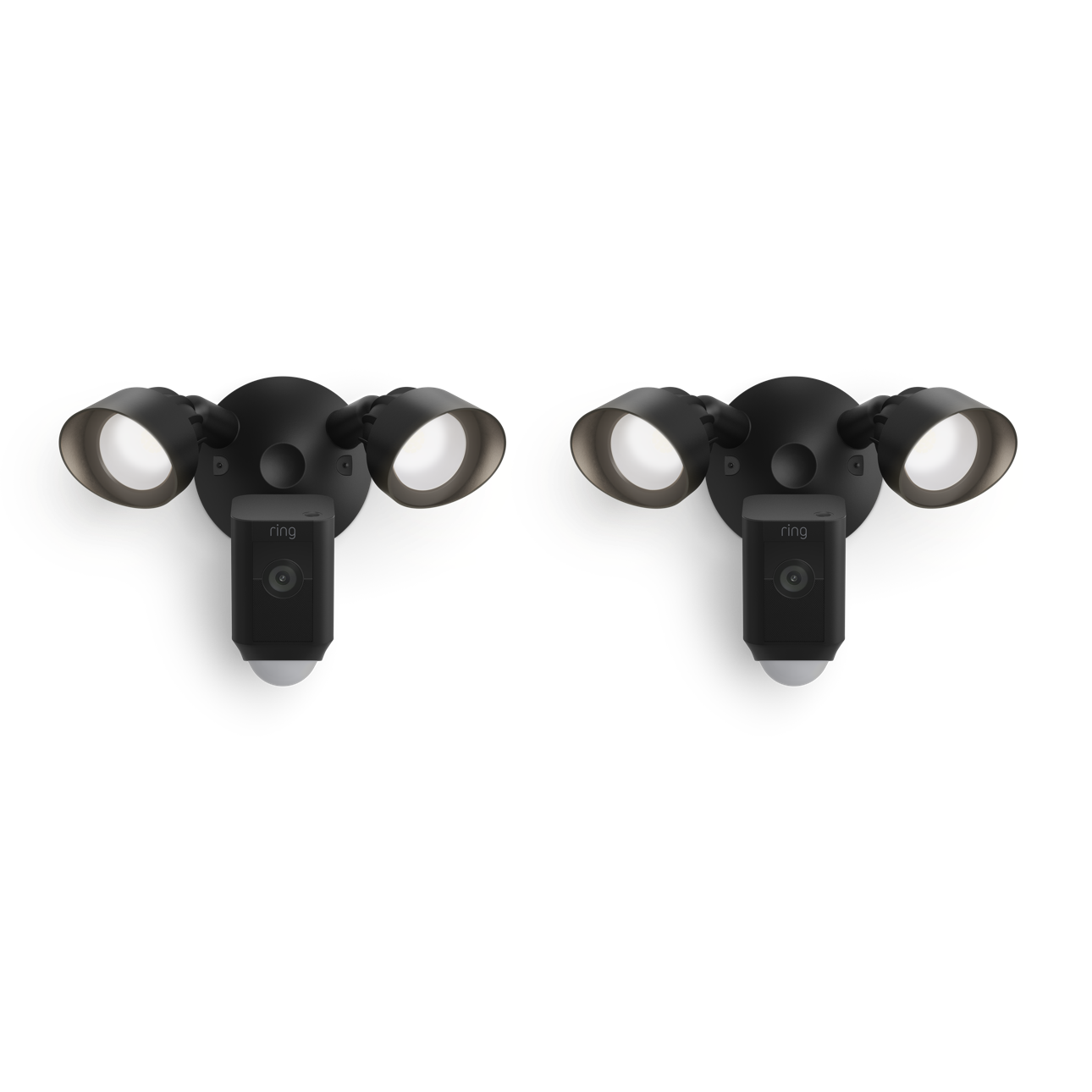 Zwart:2-Pack Floodlight Cam Wired Plus