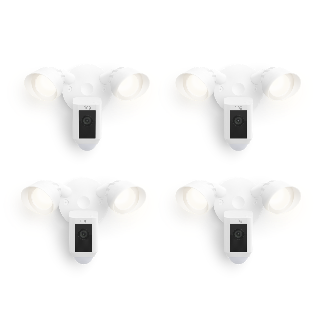 Wit:4-Pack Floodlight Cam Wired Plus