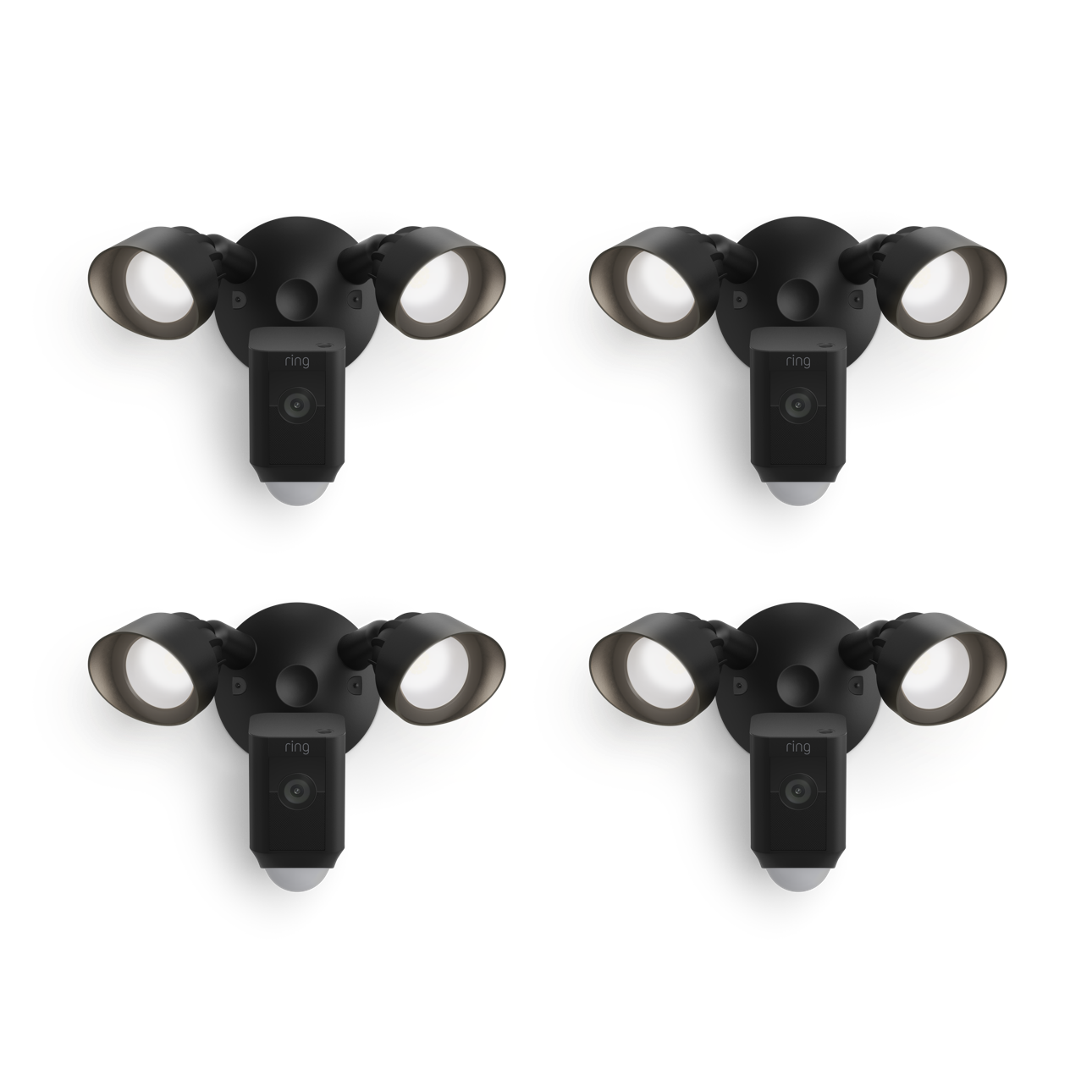 Zwart:4-Pack Floodlight Cam Wired Plus