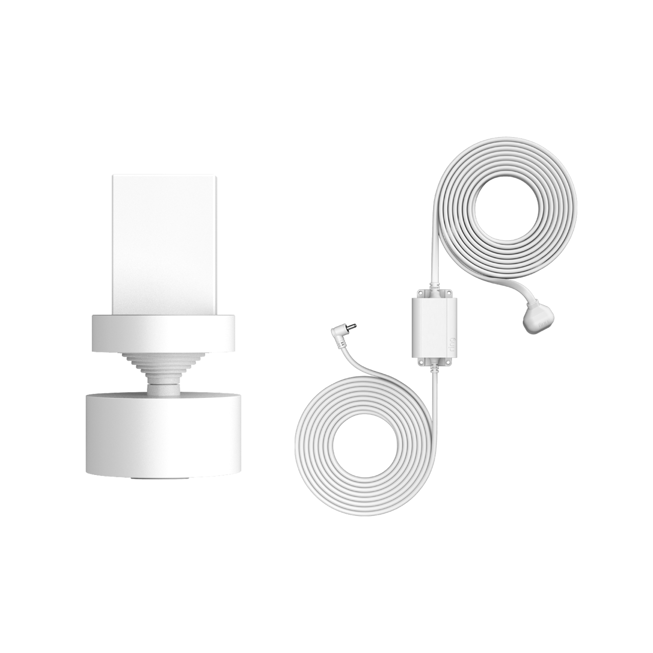 Wit:De draai- en kantelstandaard met stekker voor binnen/buiten (Stick Up Cam Battery (3de generatie))