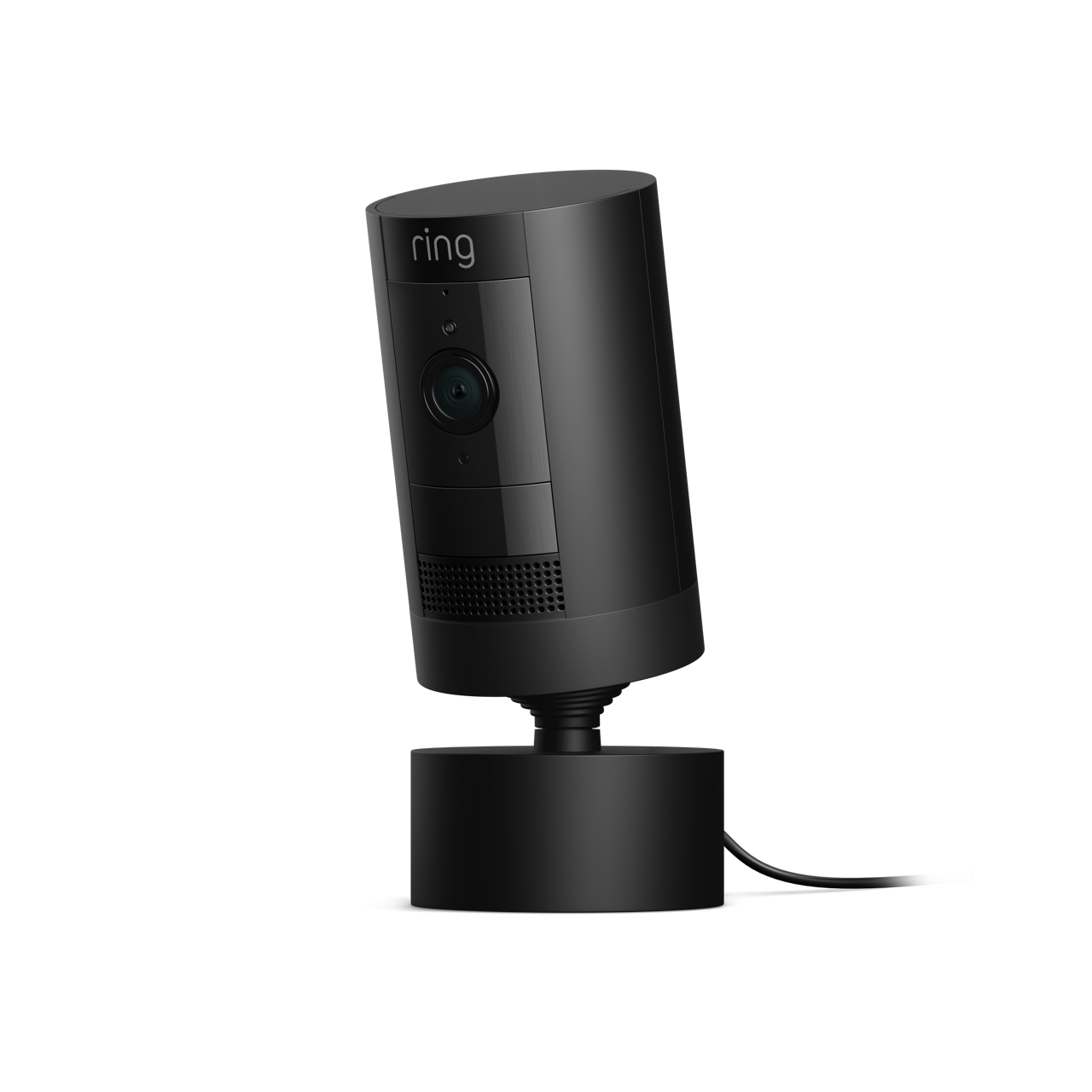 Zwart:Stick Up Cam Plug-In met draai- en kantelstandaard