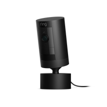 Zwart:Stick Up Cam Plug-In met draai- en kantelstandaard