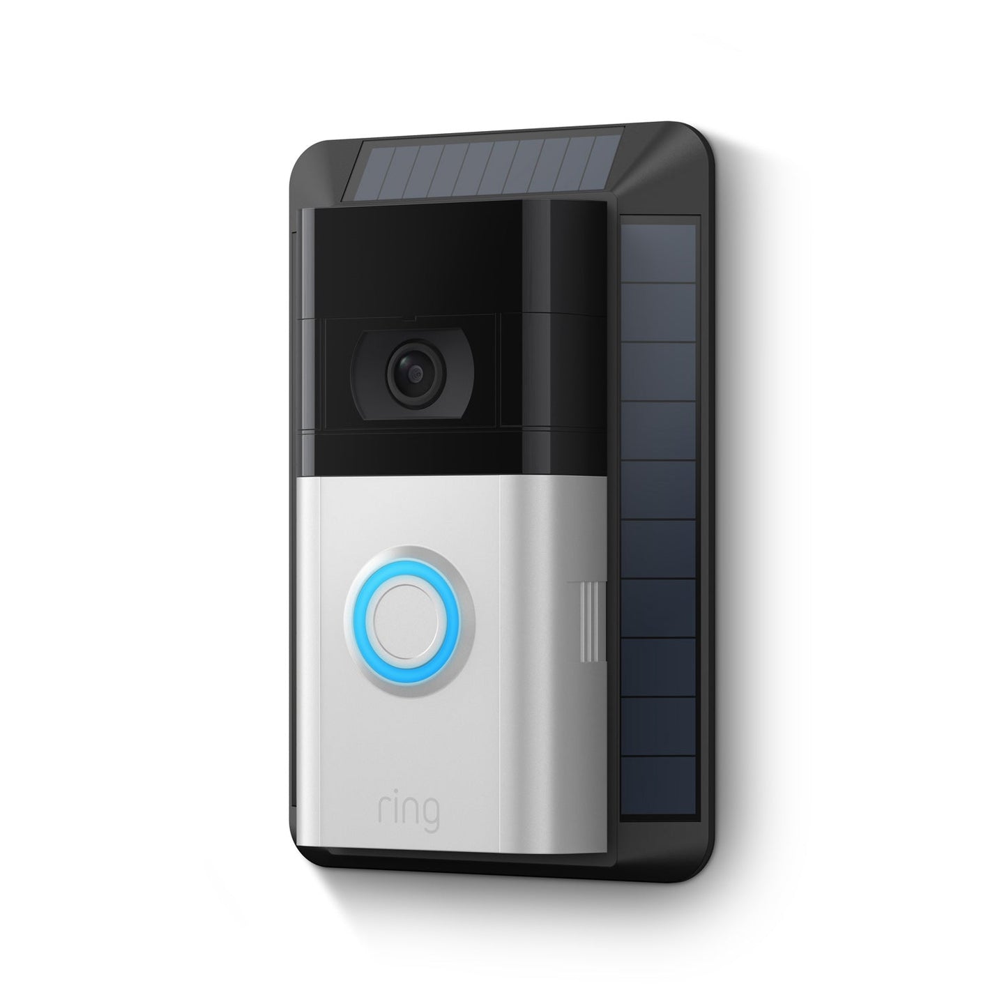 Zwart:Zonnelader 2de generatie voor deurbellen op batterijen (Video Doorbell 2, Video Doorbell 3, Video Doorbell 3 Plus, Video Doorbell 4, Battery Video Doorbell Plus, Battery Video Doorbell Pro)