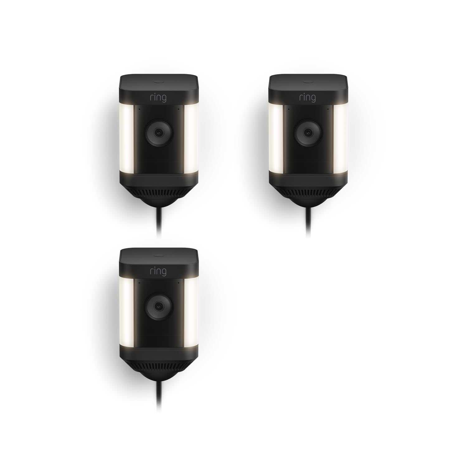 Zwart:3-Pack Spotlight Cam Plus Plug-In