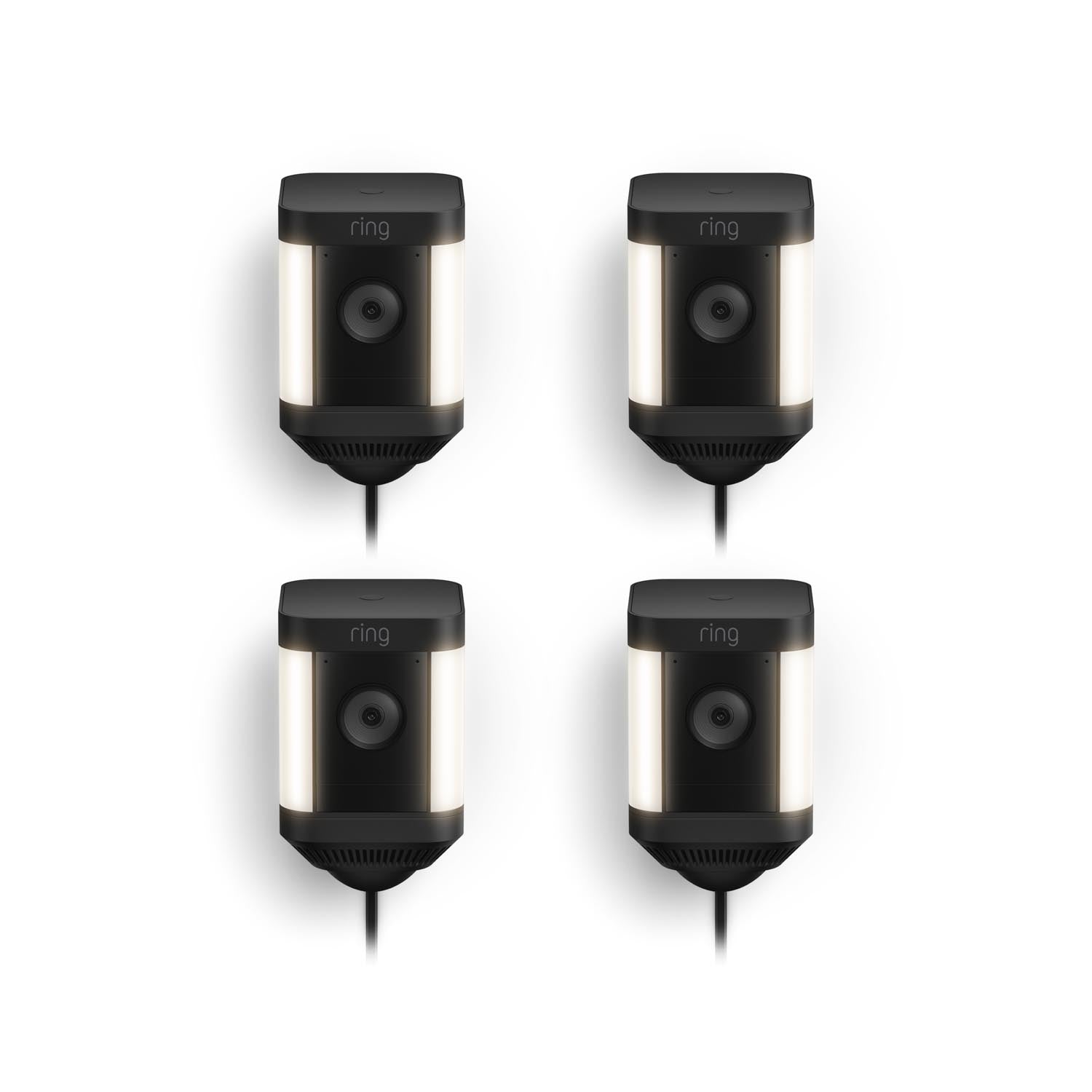Zwart:4-Pack Spotlight Cam Plus Plug-In