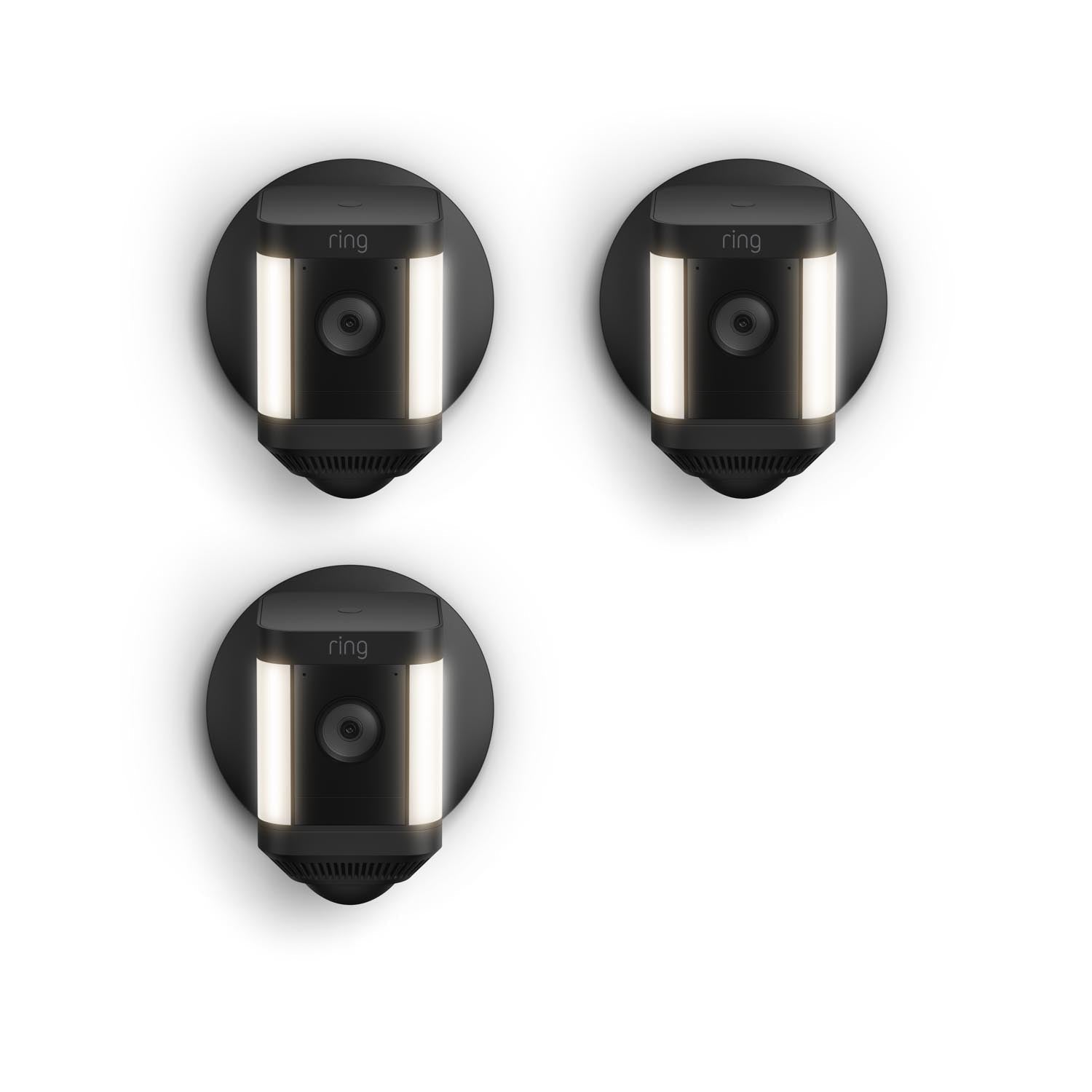 Zwart:3-Pack Spotlight Cam Plus Wired
