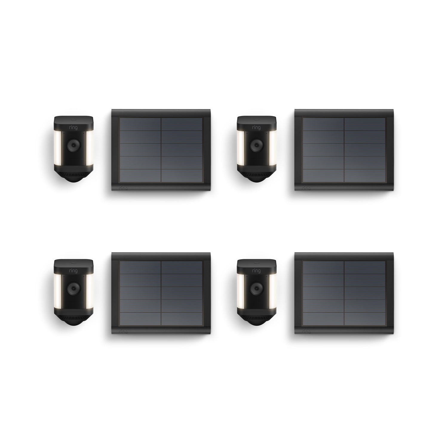 Zwart:4-Pack Spotlight Cam Plus Solar