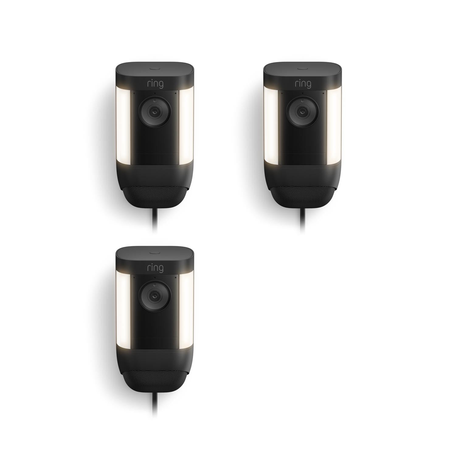 Zwart:3-Pack Spotlight Cam Pro Plug-In