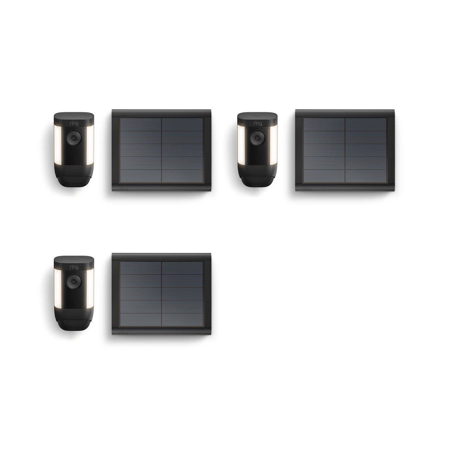 Zwart:3-Pack Spotlight Cam Pro Solar