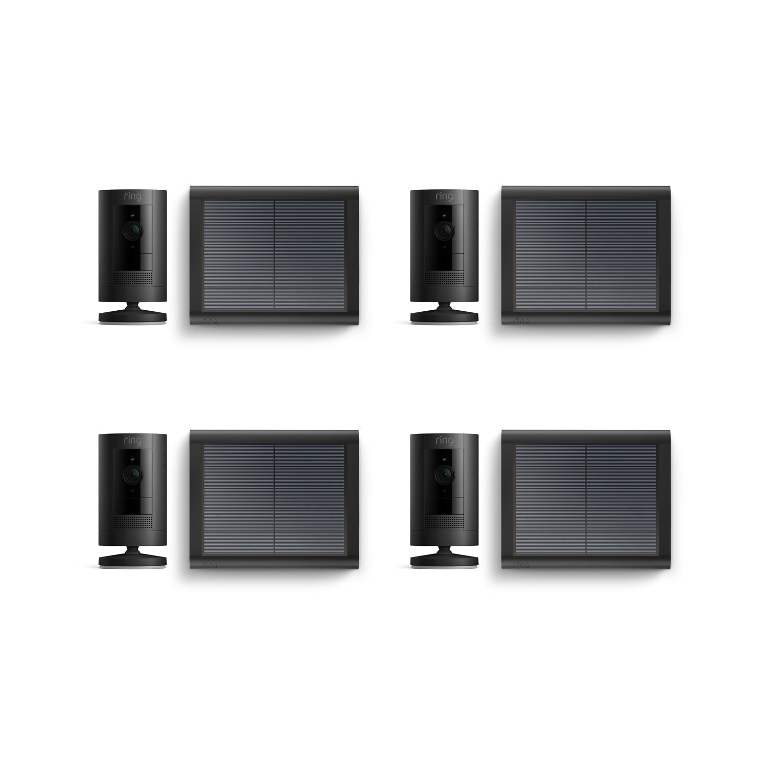Zwart:4-Pack Stick Up Cam Solar