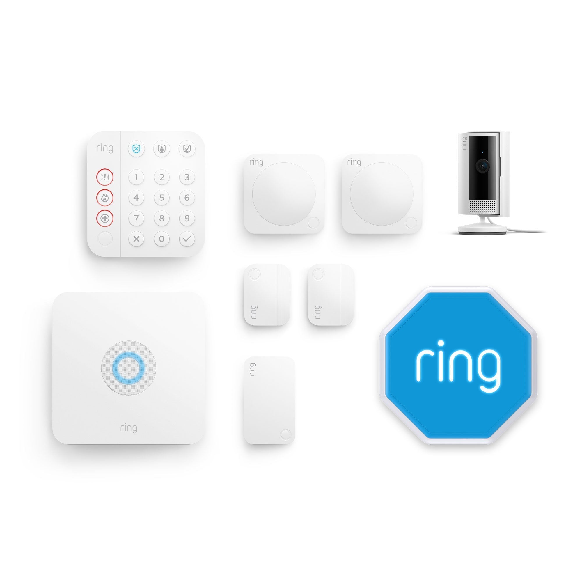 Wit:Bundel met Ring Alarm + Indoor Camera - M (met sirene)