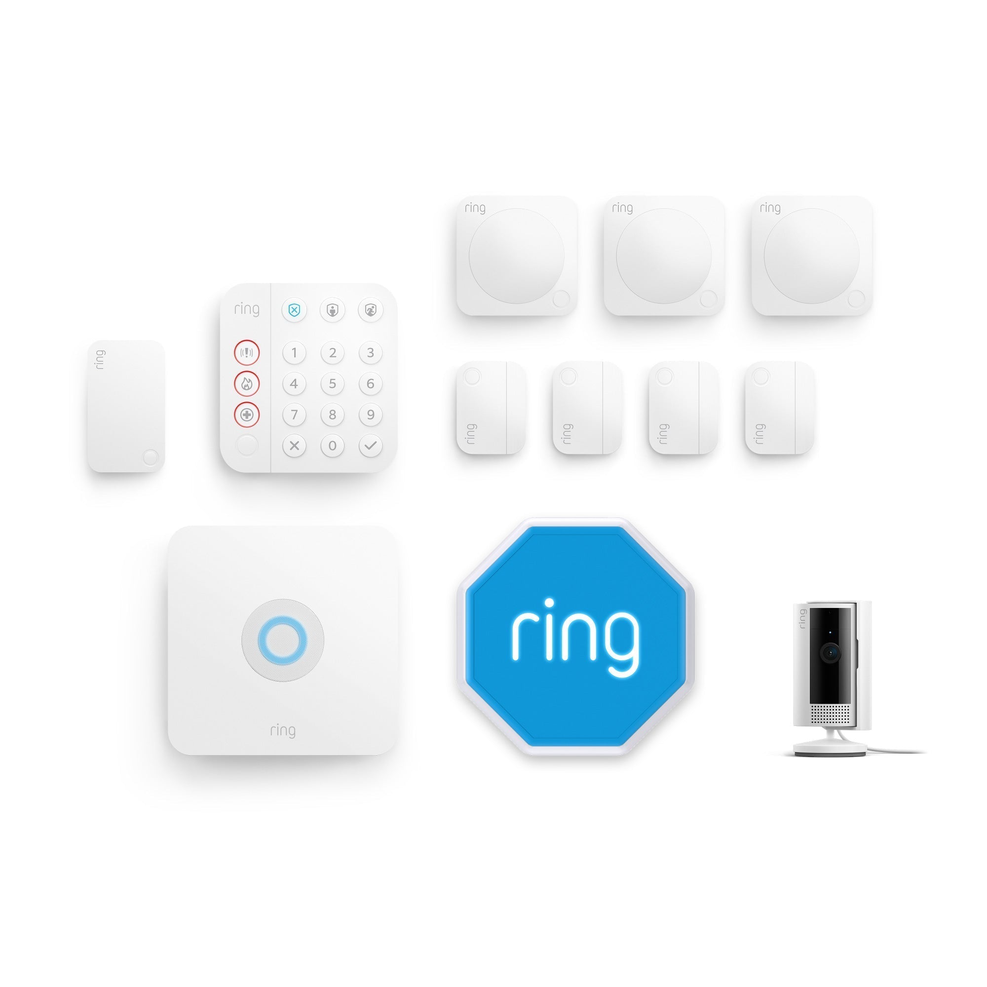 Wit:Bundel met Ring Alarm + Indoor Camera - L (met sirene)