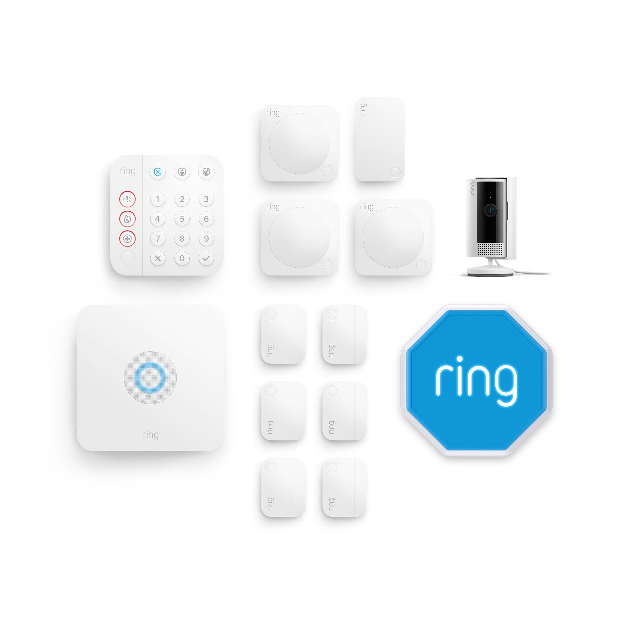 Wit:Bundel met Ring Alarm + Indoor Camera - XL (met sirene)