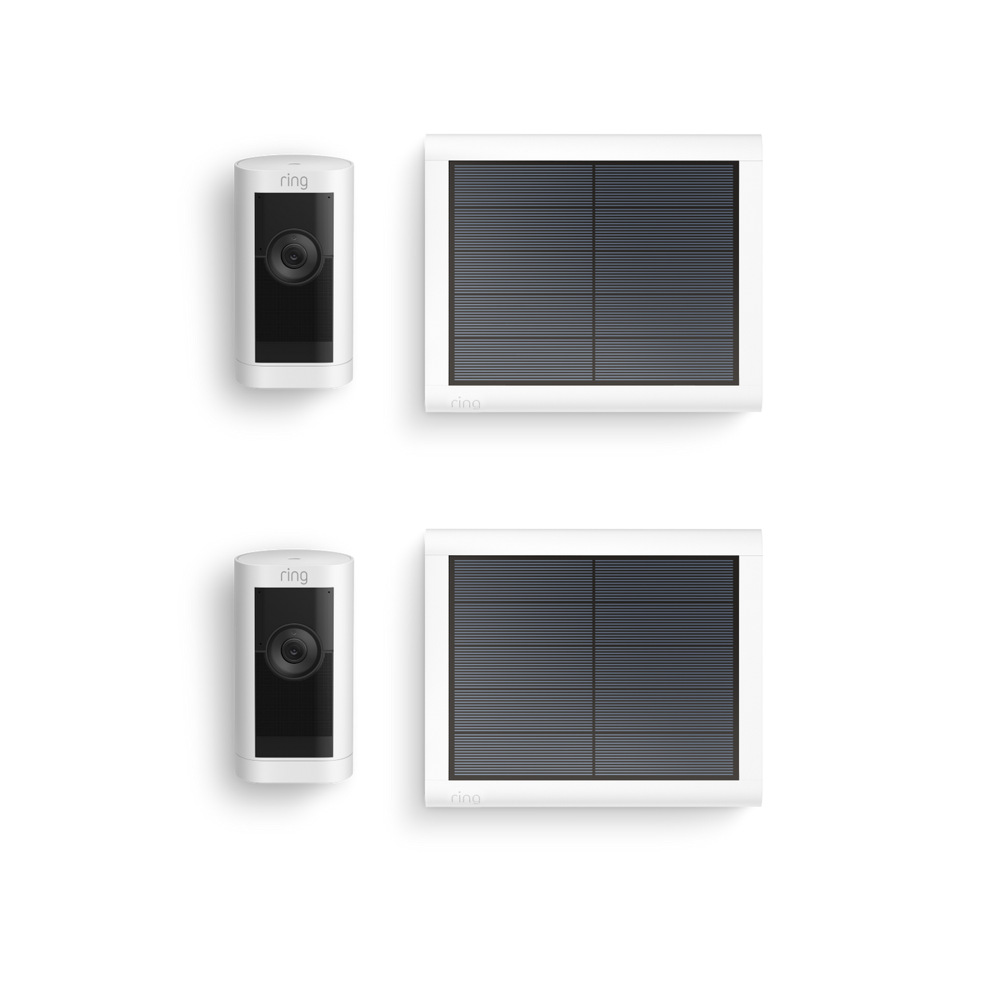 Wit:2-Pack Buitencamera Pro op zonne-energie (Stick Up Cam Pro)