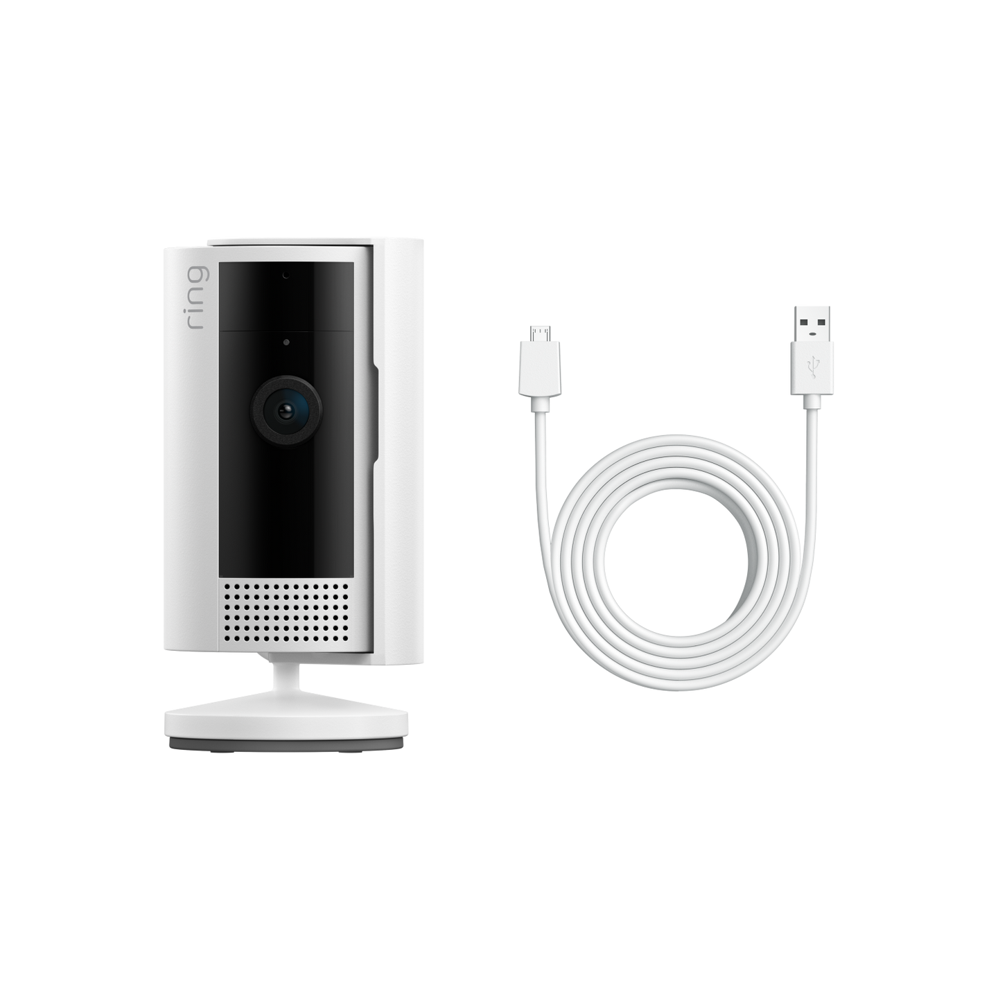 Wit:Indoor Camera 2de generatie + USB-A-naar-micro-USB-voedingskabel van 3 meter