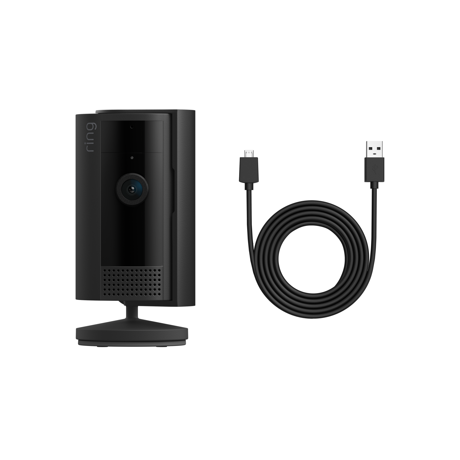 Zwart:Indoor Camera 2de generatie + USB-A-naar-micro-USB-voedingskabel van 3 meter