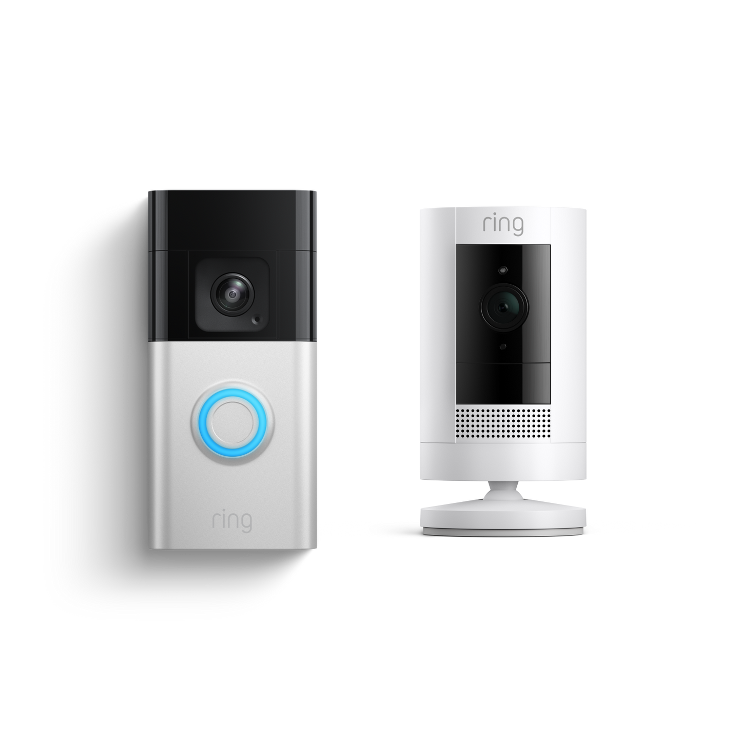 Nikkel-satijn:Videodeurbel Pro op batterij + Buitencamera op batterij (Battery Video Doorbell Pro + Stick Up Cam)