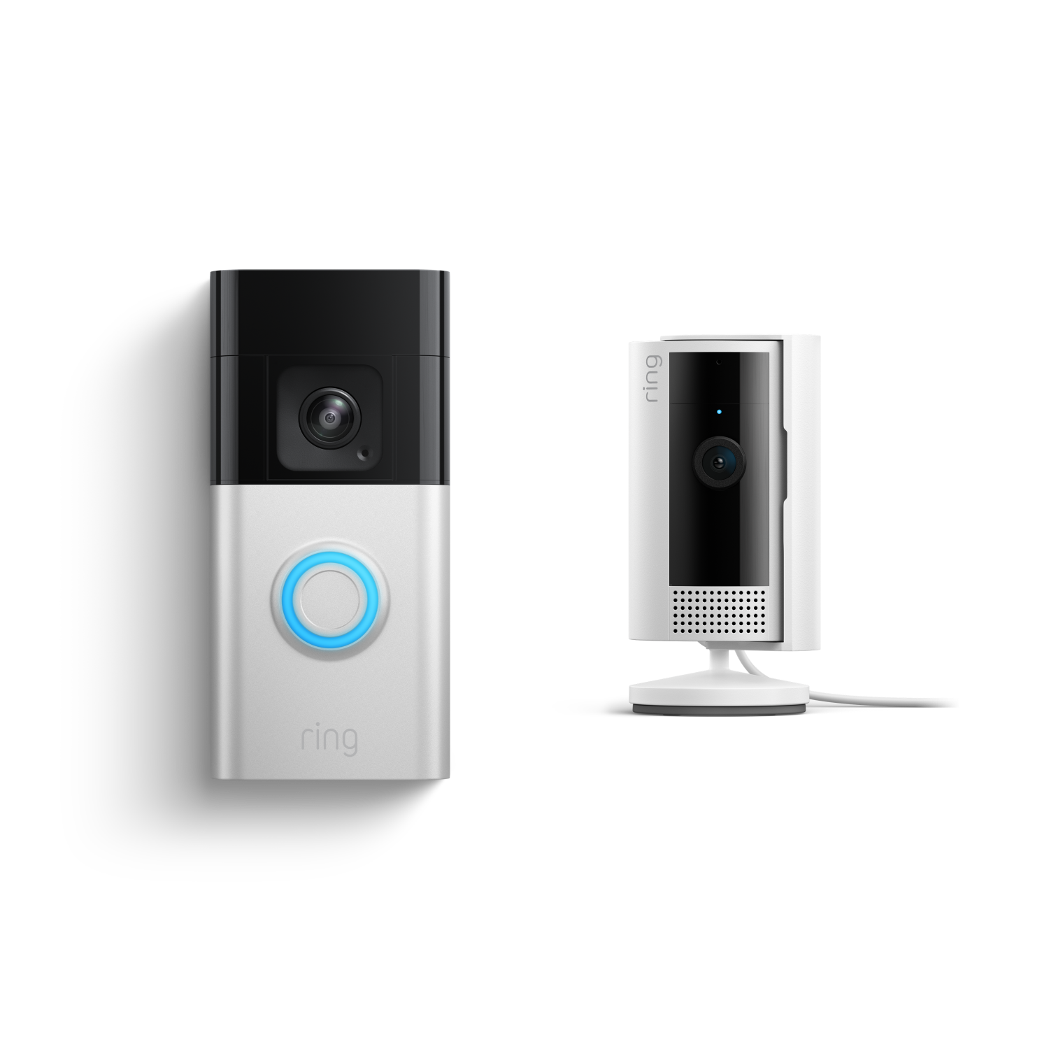 Nikkel-satijn:Videodeurbel Pro op batterij + Indoor Camera 2de generatie (Battery Video Doorbell Pro + Indoor Camera 2de generatie)