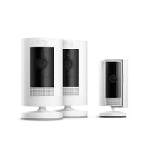 Wit:2-Pack Buitencamera op batterij + Indoor Camera (2de generatie) (Stick Up Cam + Indoor Camera)