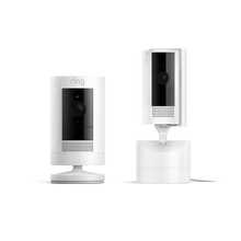 Wit:Draai- en kantelbare binnencamera + Buitencamera op batterij (Pan-Tilt Indoor Camera + Stick Up Cam)