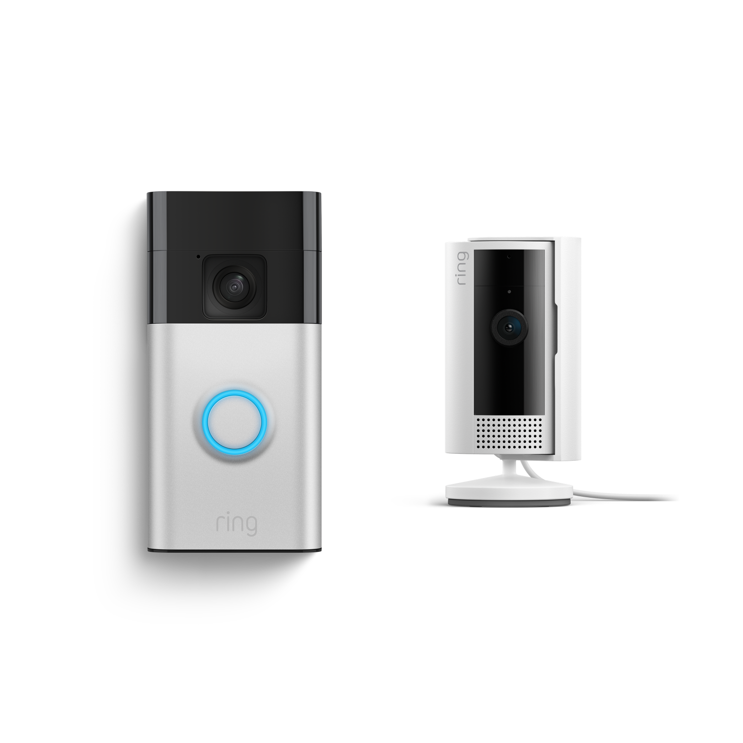 Nikkel-satijn:Videodeurbel op batterij + Binnencamera (2de generatie)